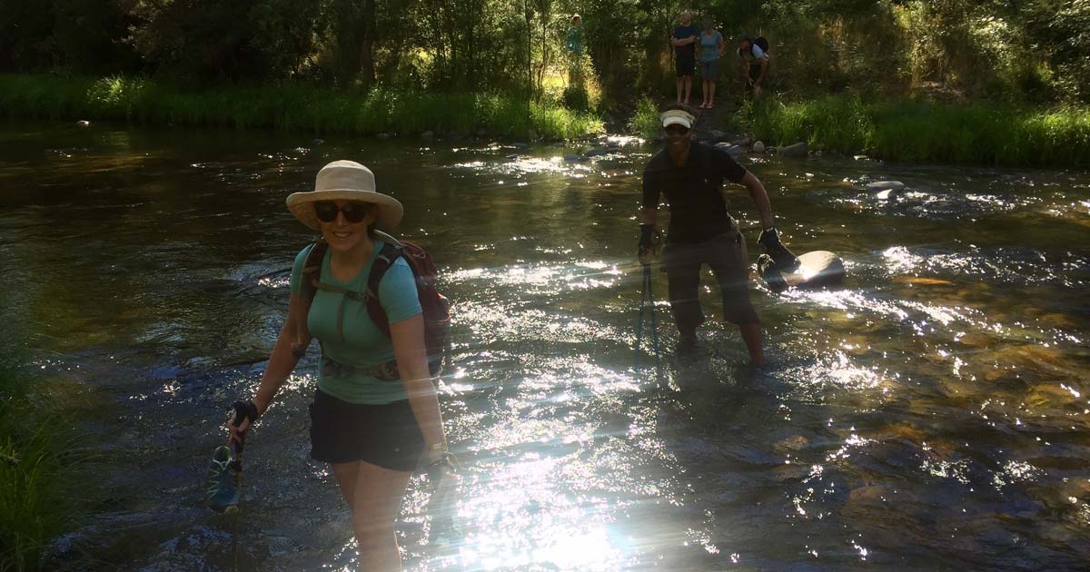 Crossing a river barefoot