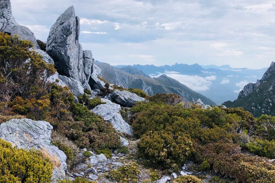 Looking towards Federation Peak.