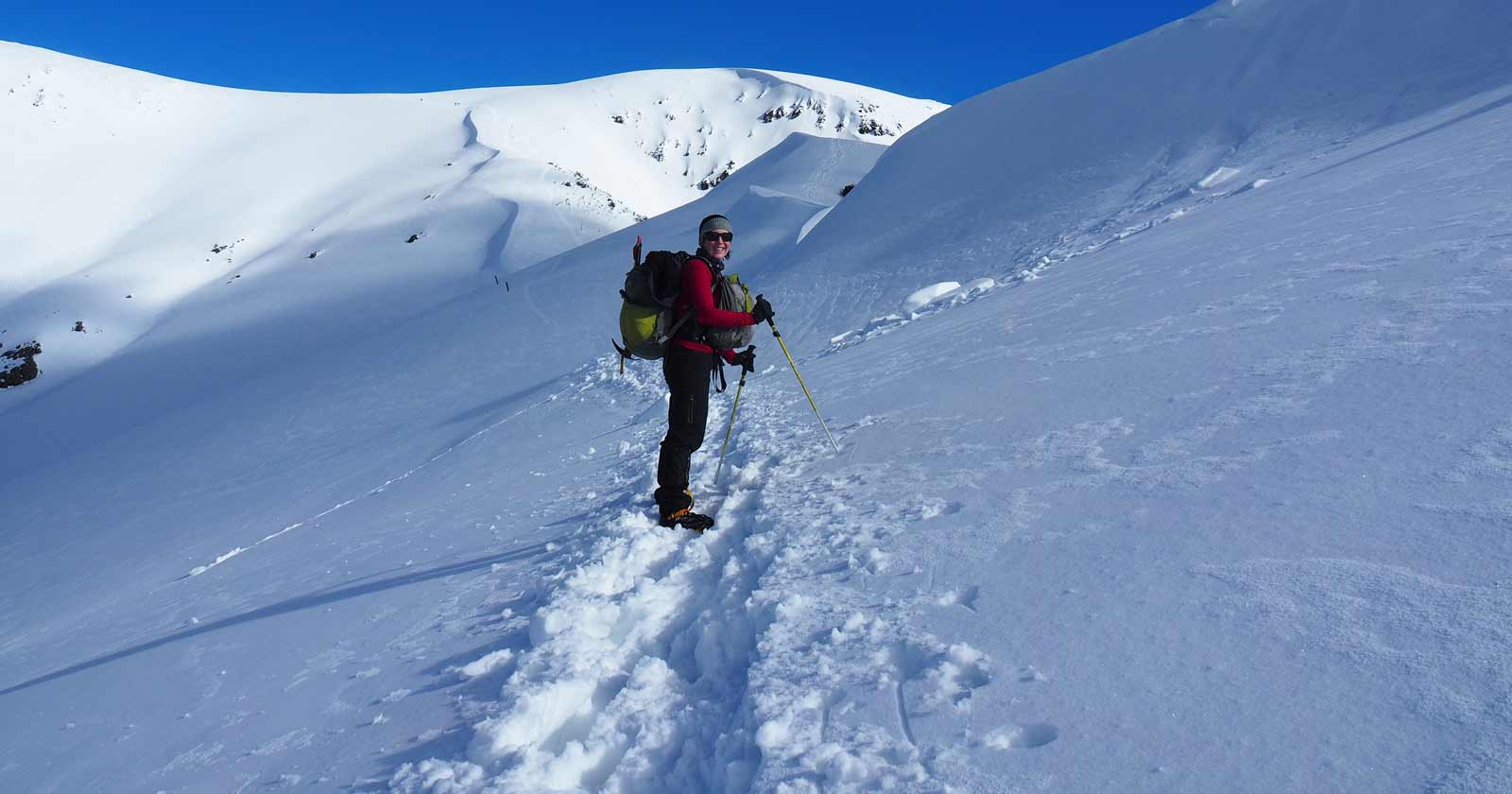 Hiking to Bogong summit in winter